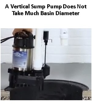 A Vertical Sump Pump Does Not Take Much Basin Diameter.